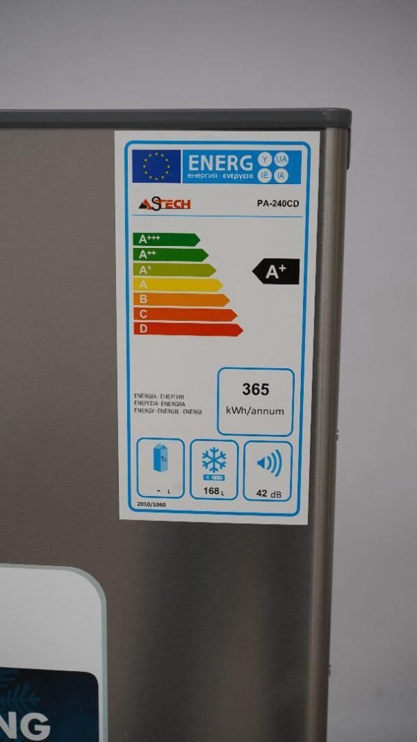 CONGELATEUR ASTECH VERTICAL 8TIROIRS 240LITRES PLAQUE ALUMINIUM GRIS PA240CD – Image 5